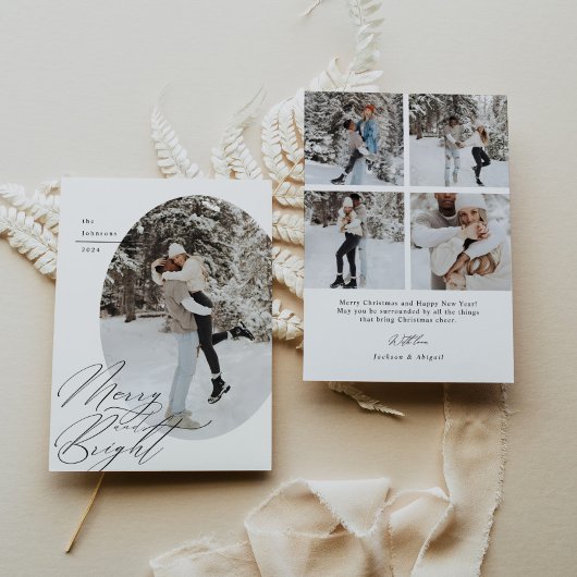 Oval Foto Script Typografie Einfache Weihnachten