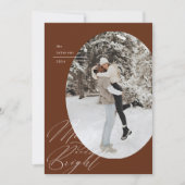 Oval Foto Script Typografie Einfache Weihnachten (Vorderseite)