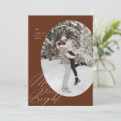 Oval Foto Script Typografie Einfache Weihnachten (Stehend Vorderseite)