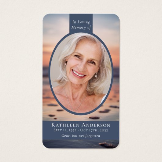 Oval Foto von Ocean Memorial Prayer Card (Vorderseite)