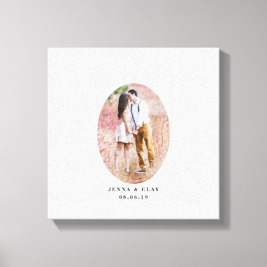 Oval Foto Wedding Guest Book Alternative Leinwanddruck (Vorderseite)