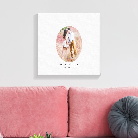 Oval Foto Wedding Guest Book Alternative Leinwanddruck (Insitu (Wohnzimmer))