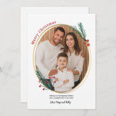 Oval Frame Foto Ferienkarte Feiertagskarte (Vorne/Hinten)