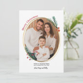 Oval Frame Foto Ferienkarte Feiertagskarte (Stehend Vorderseite)