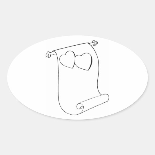 Oval Gastgeschenk Hochzeit Siegel Herz Liebe Bildl Ovaler Aufkleber (Vorderseite)