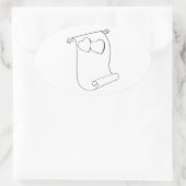 Oval Gastgeschenk Hochzeit Siegel Herz Liebe Bildl Ovaler Aufkleber (Tasche)