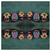 Oval geformte Eulen gegen die primitive Kunst des Stoff (Muster)