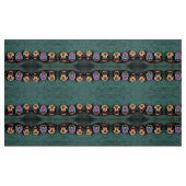 Oval geformte Eulen gegen die primitive Kunst des Stoff (Fat Quarter (45,7 x 55,9 cm))