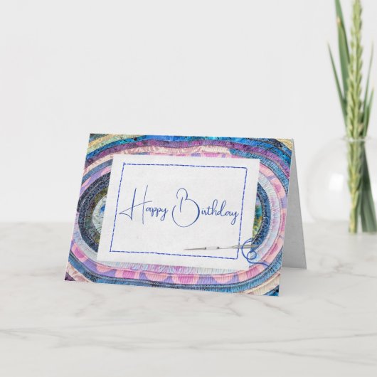 Oval gequiltete Rug für den Geburtstag Karte (Vorderseite)