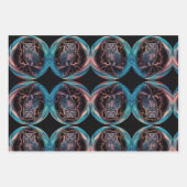 Oval Gerahmt Owl Personalisiert Name Geschenkpapier Set (Vorderseite 3)