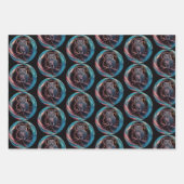 Oval Gerahmt Owl Personalisiert Name Geschenkpapier Set (Vorderseite 2)