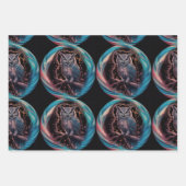 Oval Gerahmt Owl Personalisiert Name Geschenkpapier Set (Vorderseite)