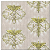 Oval Gold Caduceus RN Nurse Stoff (Nahaufnahme)
