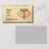 Oval Gold Caduceus RN Nurse Visitenkarte (Vorne/Hinten)