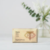 Oval Gold Caduceus RN Nurse Visitenkarte (Stehend Vorderseite)