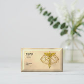 Oval Gold Caduceus RN Nurse Visitenkarte (Stehend Vorderseite)