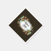 Oval Gold Schmetterlinge Black Modern Boho Serviette (Ecke)