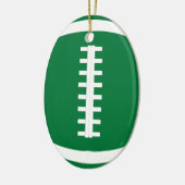 Oval Green Football Player oder Coach Weihnachten Keramik Ornament (Links)