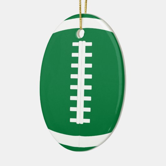 Oval Green Football Player oder Coach Weihnachten Keramik Ornament (Links)