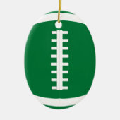 Oval Green Football Player oder Coach Weihnachten Keramik Ornament (Vorne)