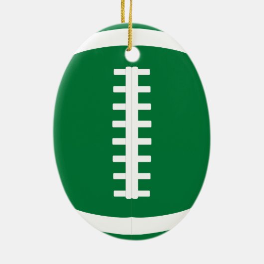 Oval Green Football Player oder Coach Weihnachten Keramik Ornament (Hinten)