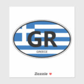 Oval griechische Flagge Vinyl Aufkleber für Auto u (Blatt)