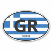 Oval griechische Flagge Vinyl Aufkleber für Auto u (Vorderseite)