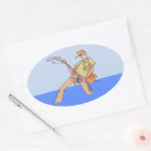 Oval große Aufkleber für Fischer (Umschlag)