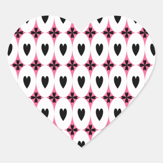 Oval Hearts Herz-Aufkleber (Vorderseite)