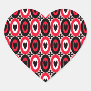 Oval Hearts Herz-Aufkleber