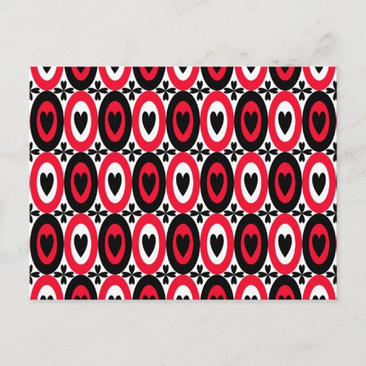 Oval Hearts Postkarte (Vorderseite)