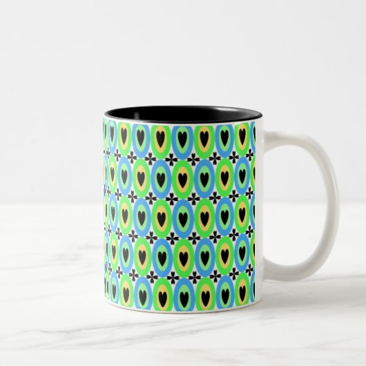 Oval Hearts Zweifarbige Tasse (Rechts)