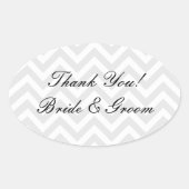 Oval Hochzeit danke Ihnen Aufkleber | Umschlagsieg (Vorderseite)