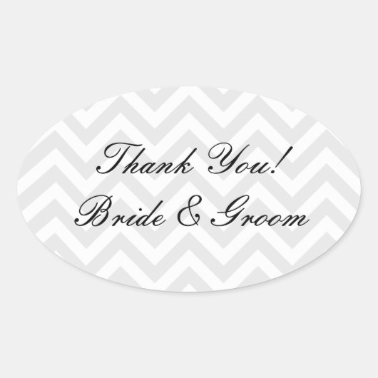 Oval Hochzeit danke Ihnen Aufkleber | Umschlagsieg (Vorderseite)