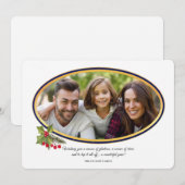 Oval Holiday Foto Card Einladung (Vorne/Hinten)