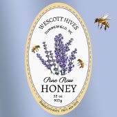 Oval Honey Label Lavender & Bees Queenline Jar Ovaler Aufkleber
