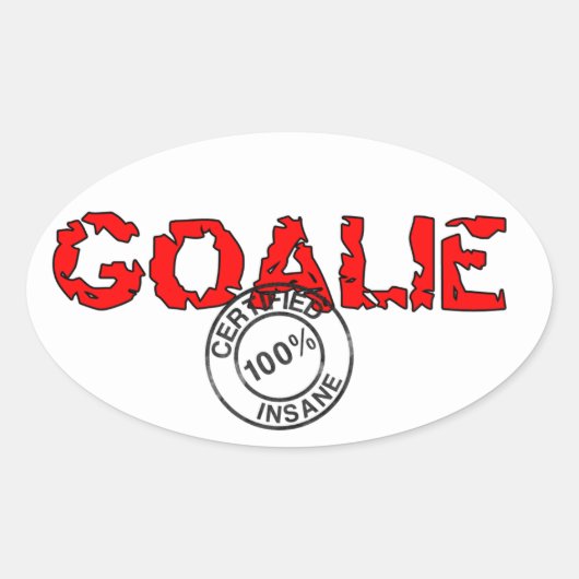 Oval Insane Goalie Sticker (Vorderseite)