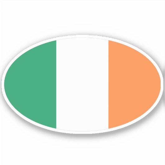 Oval Irish Flag Aufkleber (Vorderseite)