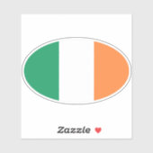 Oval Irish Flag Aufkleber (Blatt)