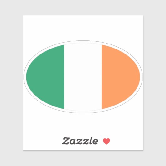 Oval Irish Flag Aufkleber (Blatt)