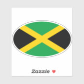Oval jamaikanische Flagge Aufkleber (Blatt)