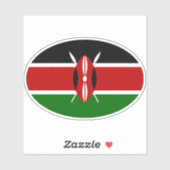Oval Kenya Flag Aufkleber (Blatt)