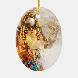 Oval Keramik Angel Ornament