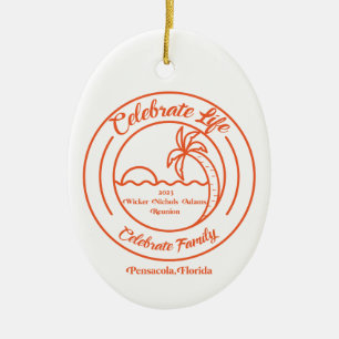 Oval Keramik Wiedersehen Ornament
