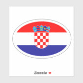 Oval Kroatische Flagge Vinyl Car Aufkleber (Blatt)