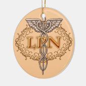 Oval Kupfer Caduceus LPN Nurse Keramikornament (Links)