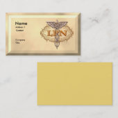 Oval Kupfer Caduceus LPN Nurse Visitenkarte (Vorne/Hinten)