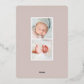 Oval Laurel | Bekanntgabe von Foil Birth Folieneinladung (Rückseite)