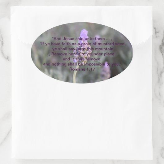 Oval Lavender Stickers christlich Faith Scripting (Tasche)