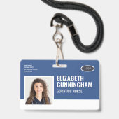 Oval Logo Nurve Foto Name Strichcode Horizontal Ausweis (Vorderseite mit Lanyard)